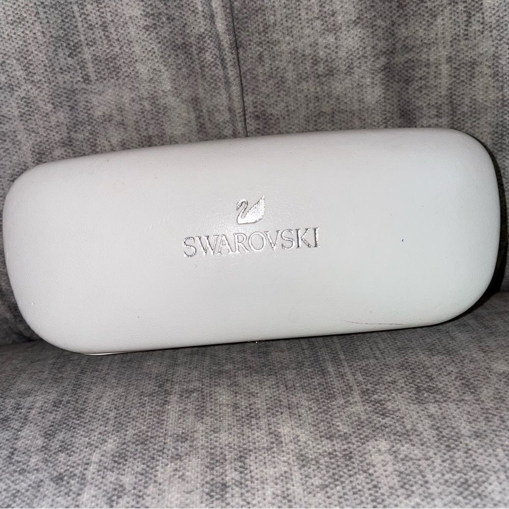 Swarovski white-cream color lined sunglasses case